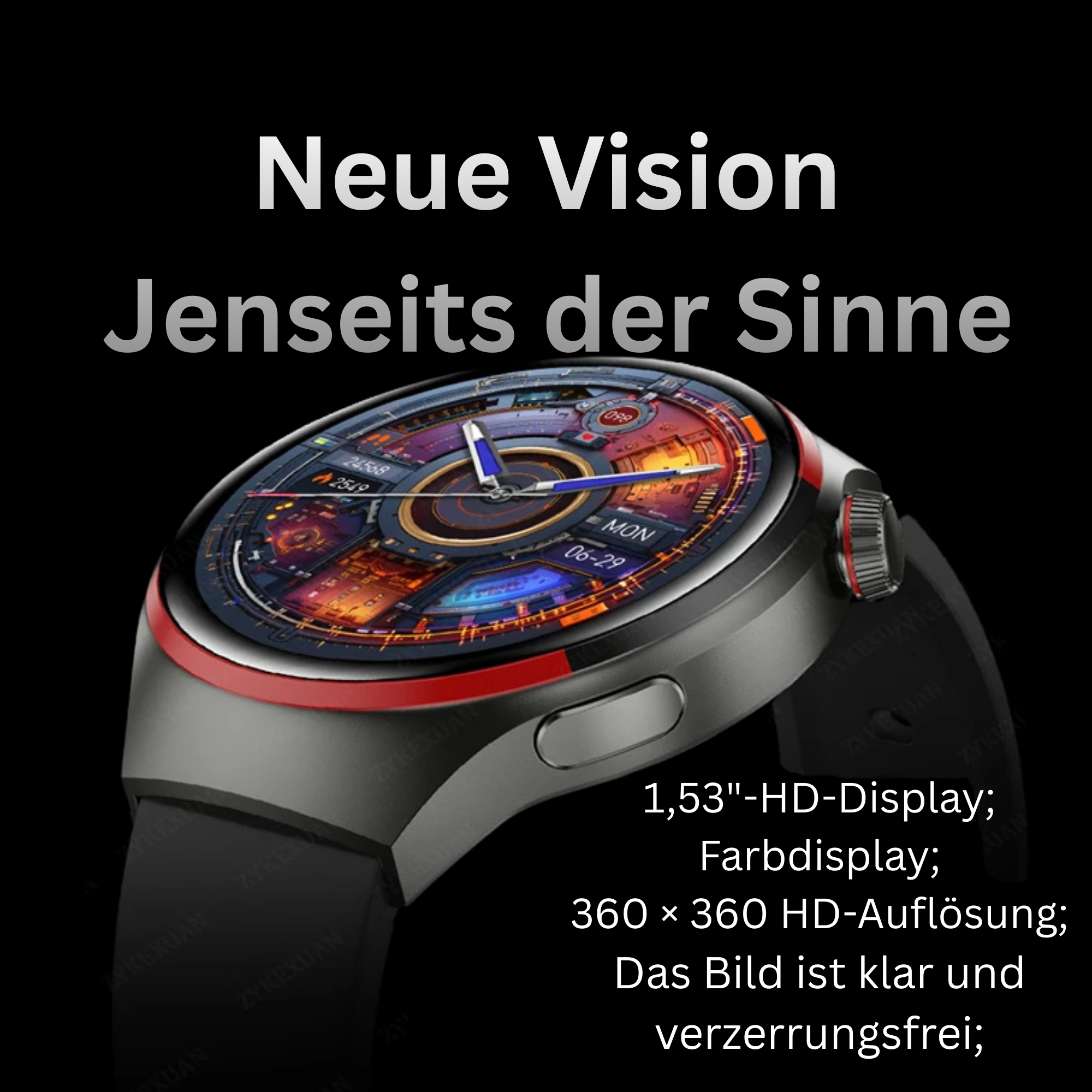 Smartwatch 2025 NFC Bluetooth Anruf GPS Wasserdicht