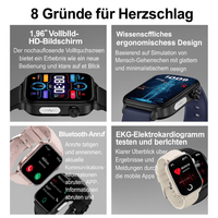 Intelligente Gesundheitsuhr mit Glukose - , Herzfrequenz - & Blutdruckmessung - HomiZen