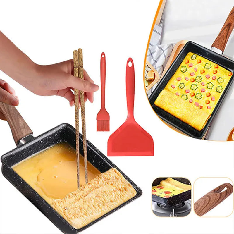 Tamagoyaki Japanische Omelettpfanne – Antihaft, rechteckig & perfekt für Eierrollen