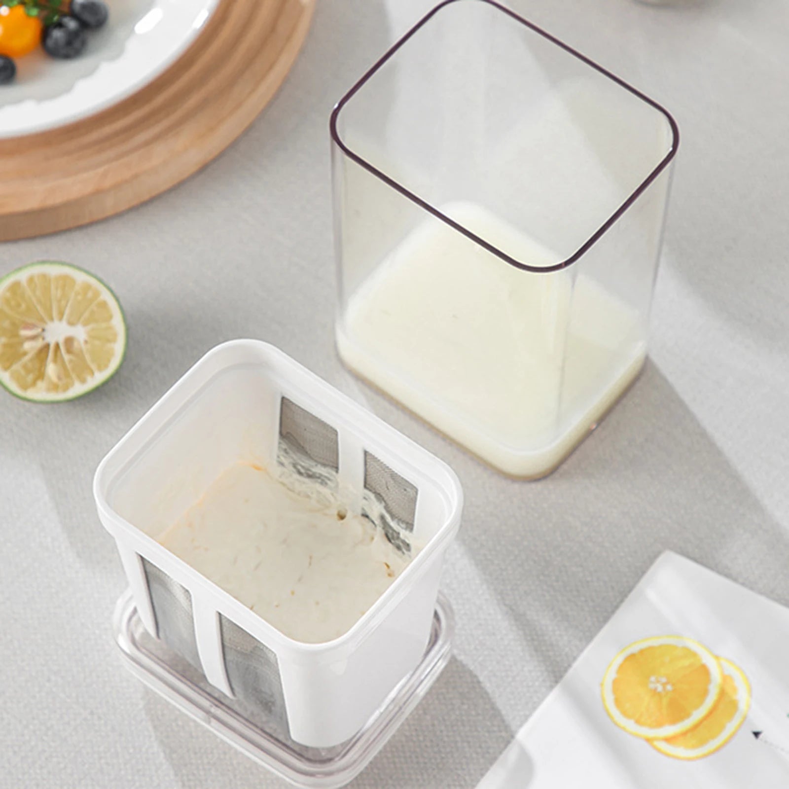 1100ml Käse- & Joghurt-Maker – Umweltfreundlicher Molke-Separator für hausgemachte Köstlichkeiten