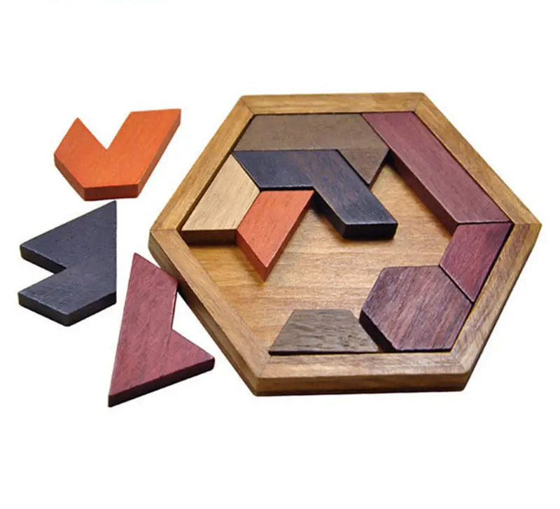 Holz-Puzzle mit geometrischer Form – Fördert Logik, Kreativität und Spaß beim Lernen