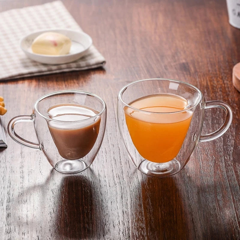 Herz-Liebe Glasbecher – Doppelwandige Tasse, hitzebeständig & stilvoll