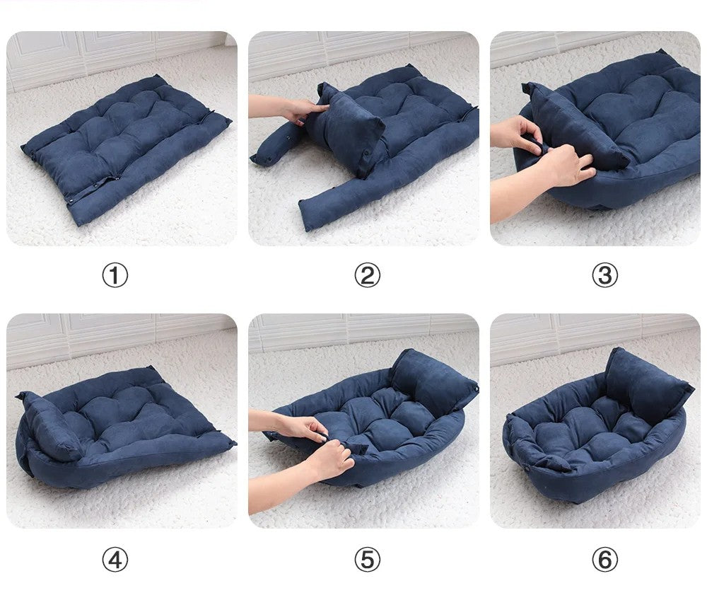 Multifunktions-Hundebettmatte 3-in-1 – Warmes, weiches Schlafsofa für Hunde & Katzen