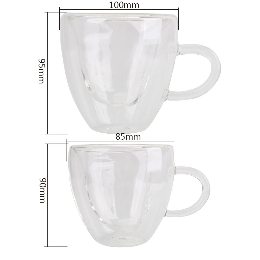Herz-Liebe Glasbecher – Doppelwandige Tasse, hitzebeständig & stilvoll