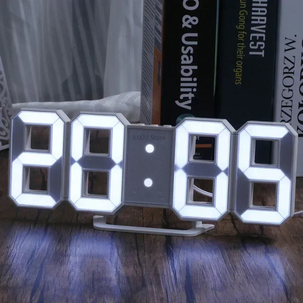 3D LED Digitaluhr – Stilvolle Wanddekoration mit Glow-Nachtmodus für dein Zuhause