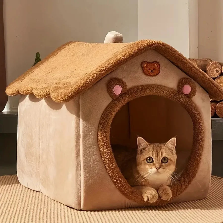 Gemütliches Katzenhaus aus weicher Faser – Der perfekte Rückzugsort für Ihre Katze