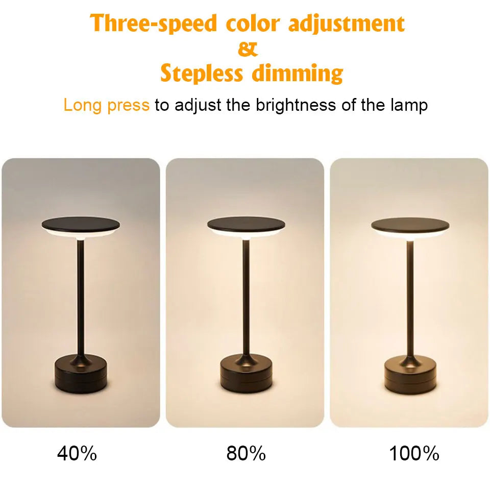 LED Tischlampe mit Touch Sensor – Wiederaufladbares, Dimmbares Nachtlicht für Schlafzimmer, Restaurant & Bar