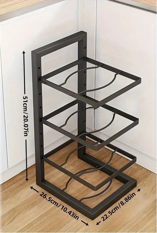 Verstellbarer Topfregal-Organizer aus Edelstahl – Maximale Ordnung und Platzersparnis in Ihrer Küche