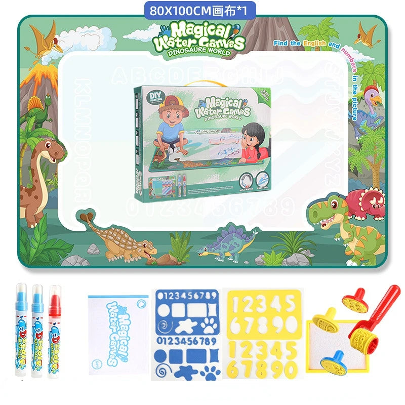 Magische Wasser-Zeichnungsmatte – Kreatives Doodle mit wiederverwendbaren Stiften, Montessori-Malbrett & pädagogisches Spielzeug für Kinder