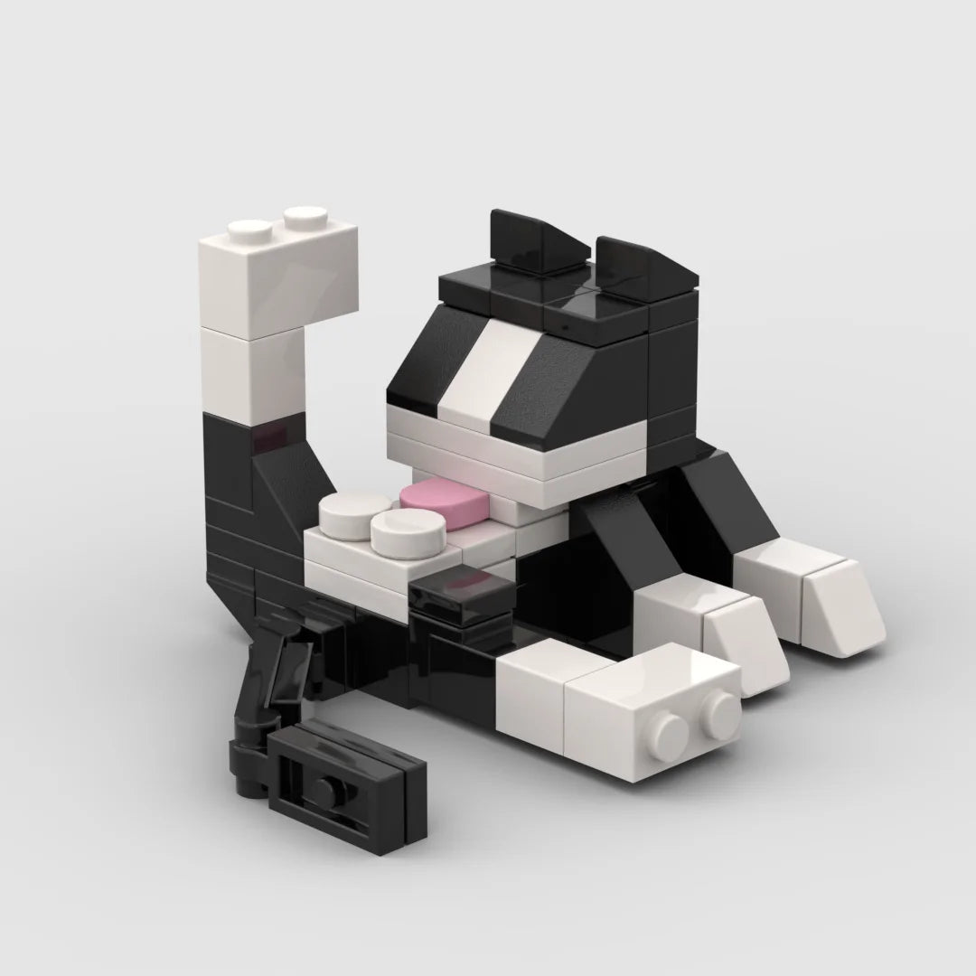 Tier Serie 62-tlg. MOC Ziegel Katze Figur – Kreatives DIY-Bausteinset für kleine Tierfreunde