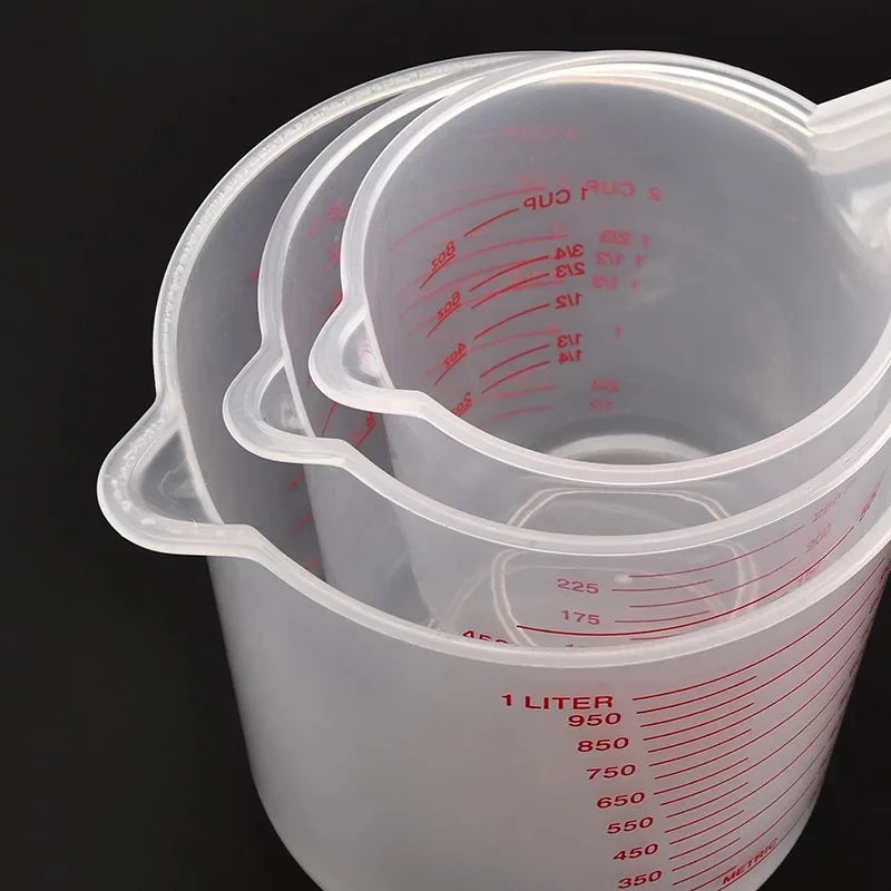 3er Set Messbecher mit Skala – Präzises Abmessen für Backen & Kochen