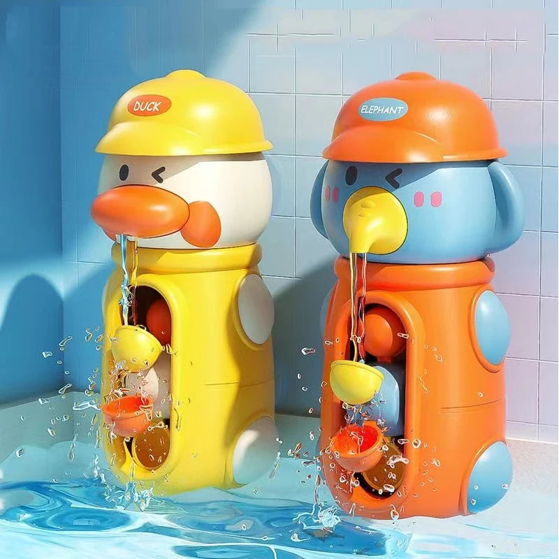 Neue Nette Ente & Elefant Baby Bade-Spielzeuge – Drehende Wasserräder mit Saugnapf