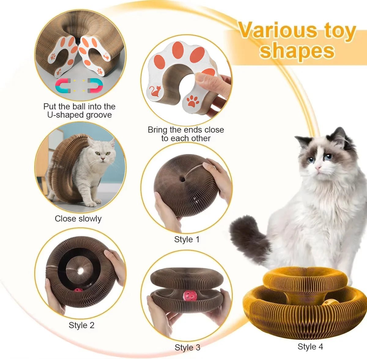 Multifunktionaler Kratzball für Katzen – Spielspaß, Krallenpflege & Rückzugsort - HomiZen