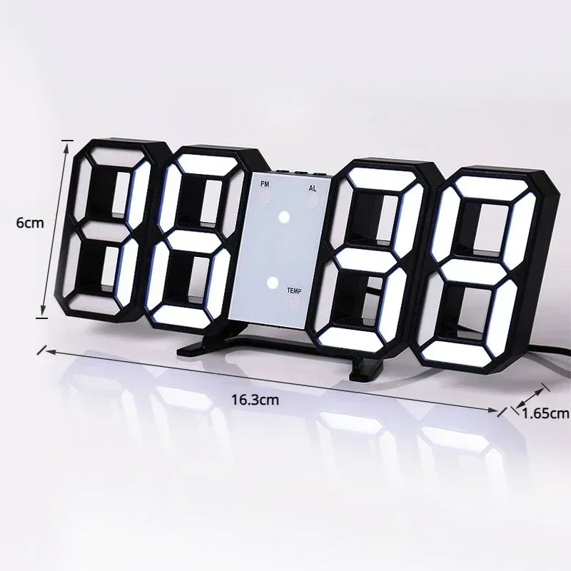3D LED Digitaluhr – Stilvolle Wanddekoration mit Glow-Nachtmodus für dein Zuhause
