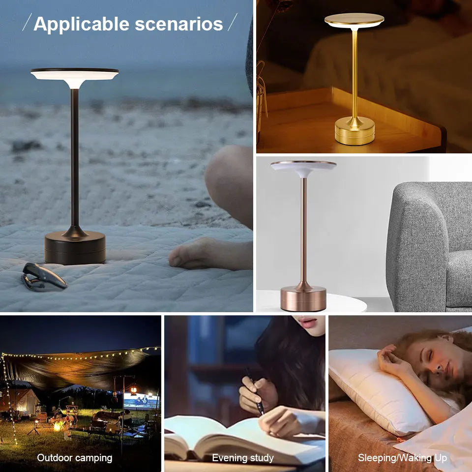 LED Tischlampe mit Touch Sensor – Wiederaufladbares, Dimmbares Nachtlicht für Schlafzimmer, Restaurant & Bar