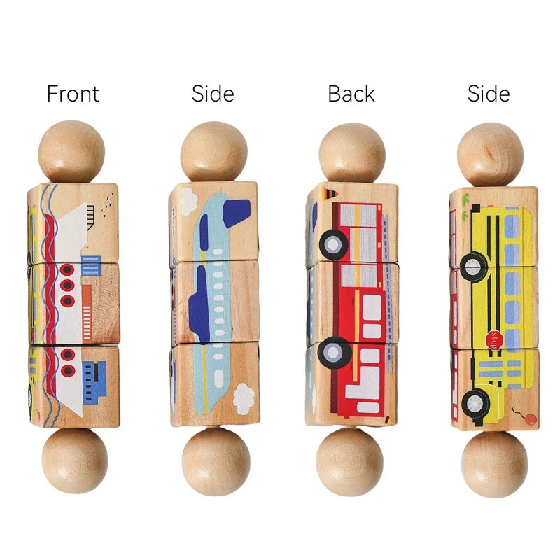 Baby Wooden Rotating Puzzle with Hand Bell – Montessori Music & Learning Toy for Little Explorers