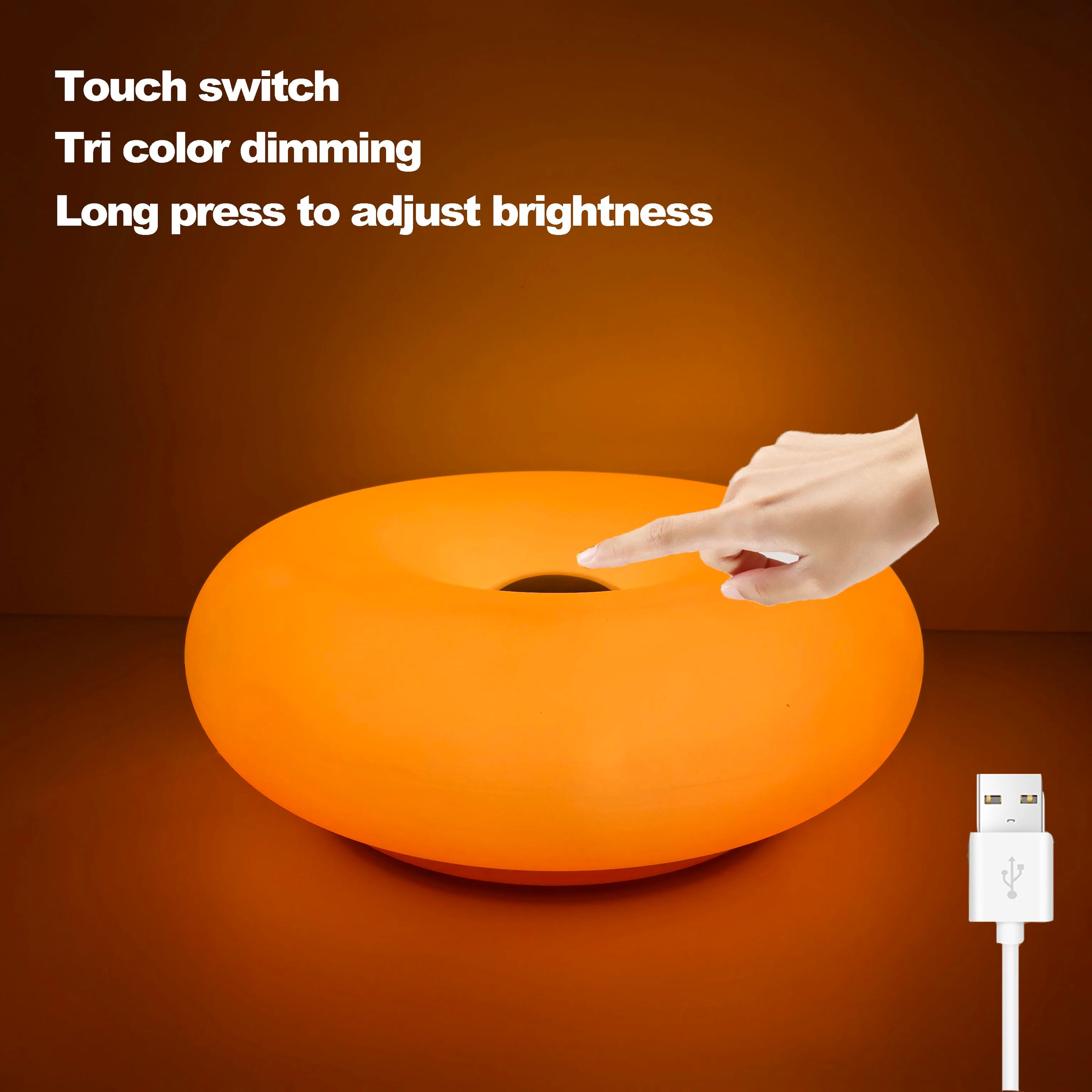 Donut Tischlampe mit USB-Stecker – Stilvolles Ambientelicht für Schlafzimmer, Wohnzimmer & Esszimmer