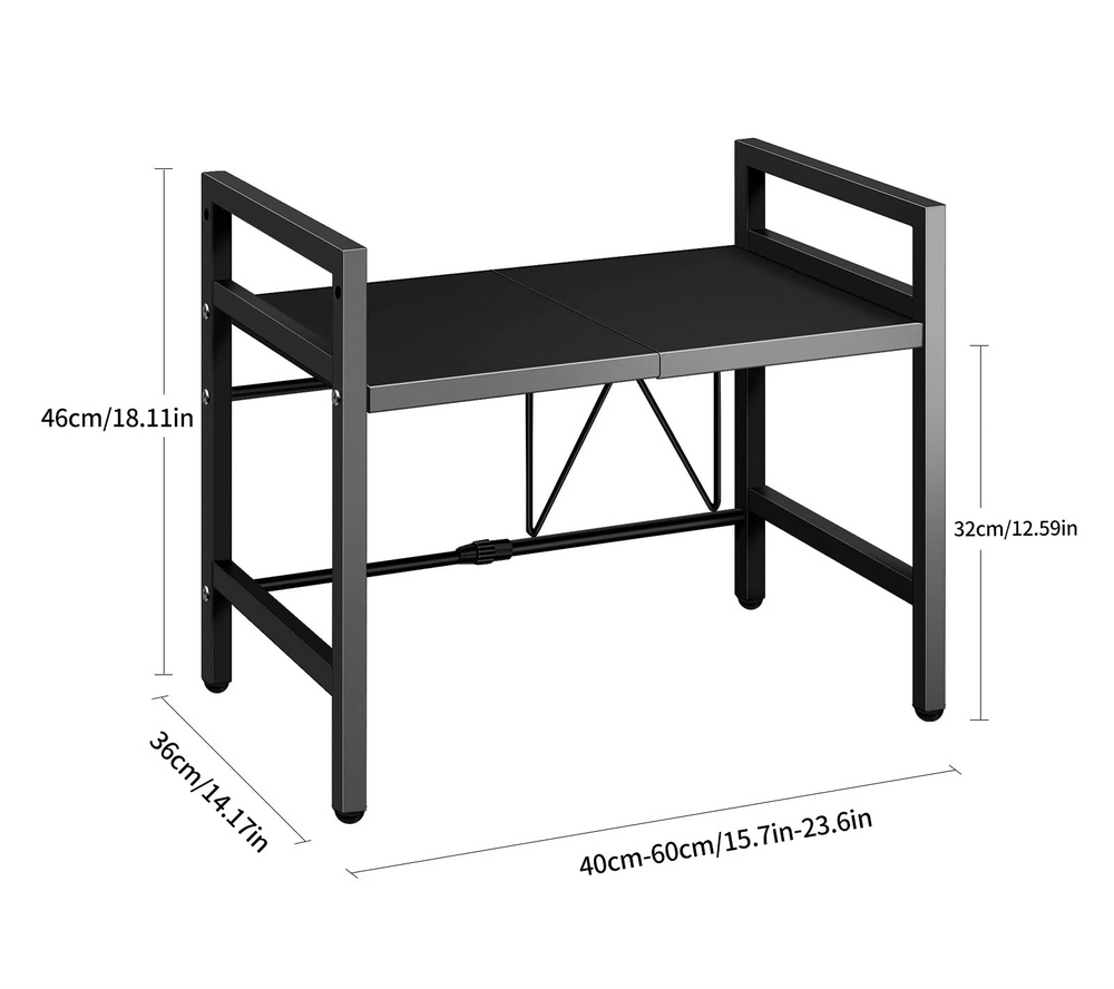 Erweiterbarer Mikrowellen-Regal-Organizer (42–64 cm) – Platzsparend, Rostfrei & Feuchtigkeitsbeständig