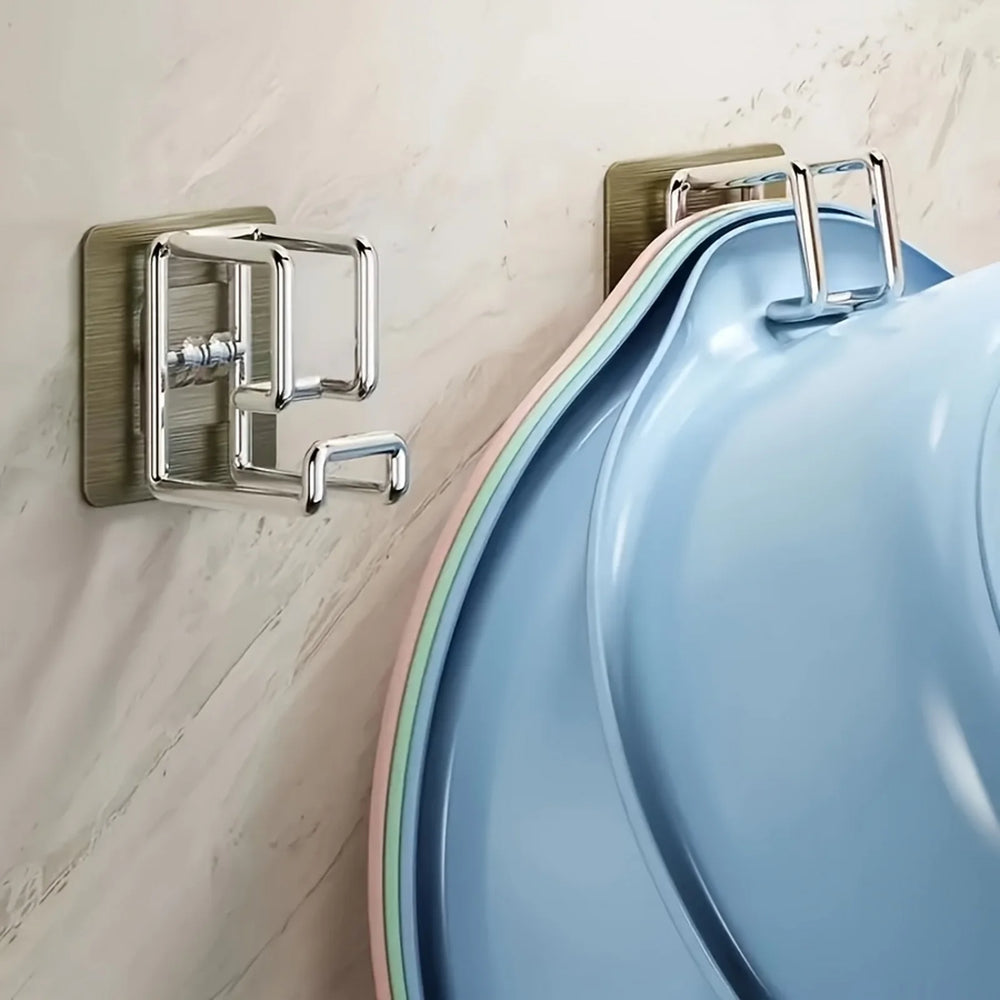 Edelstahl Waschbecken Haken – Multifunktionales, bohrfreies Küchen- & Badregal
