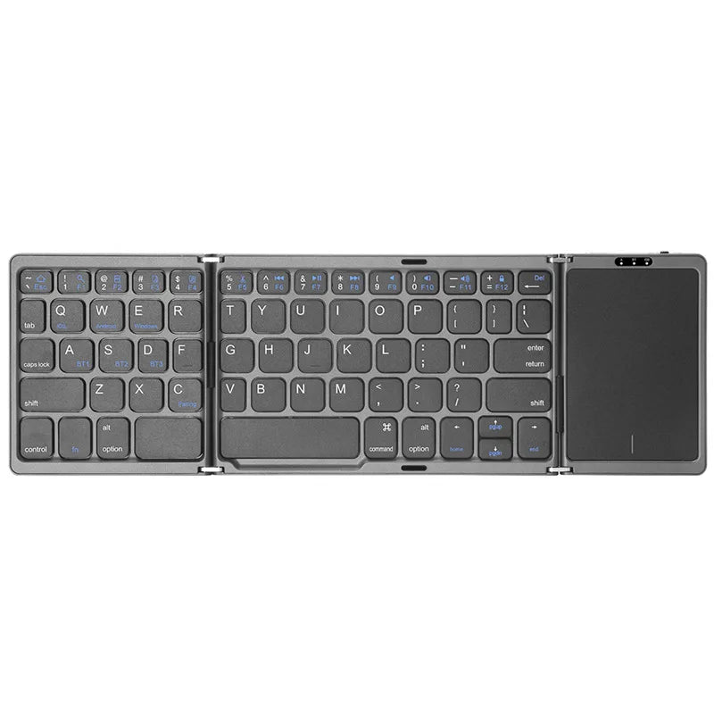 3-fach faltbare kabellose Mini-Tastatur mit Touchpad – Ultrakompakt, flexibel & überall einsetzbar