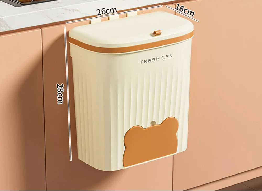 8,5/12L Küche Papierkorb Wand Montiert Mülleimer Mit Deckel Badezimmer Mülleimer Müll Kann für Schrank Unter Waschbecken kompost Bin