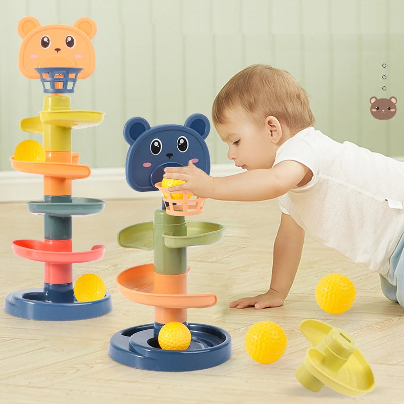 Spur Rollender Ball – Farbenfroßes Motorikspielzeug für Babys & Kleinkinder
