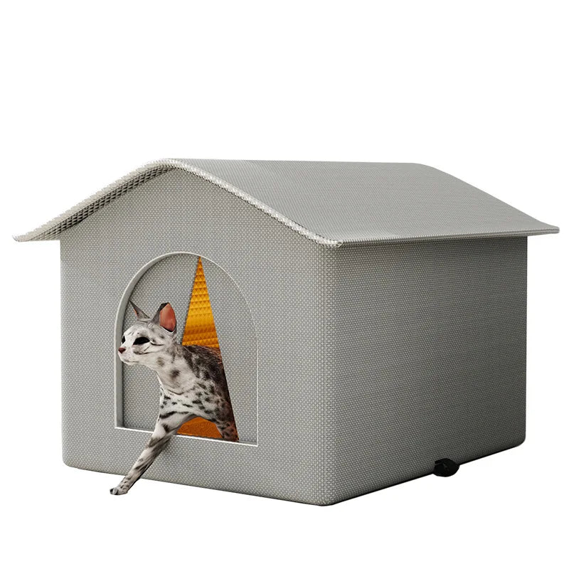 Wasserdichtes Katzenhaus für Draußen – Warm, Faltbar & Waschbar – Perfekter Rückzugsort für Katzen & Kleine Hunde