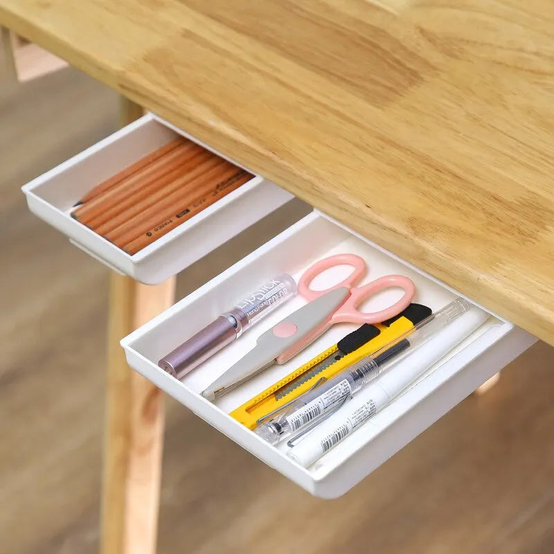 Weiß Selbstklebende Aufbewahrungs-Schublade – Platzsparend & Vielseitig für Büro & Make-up