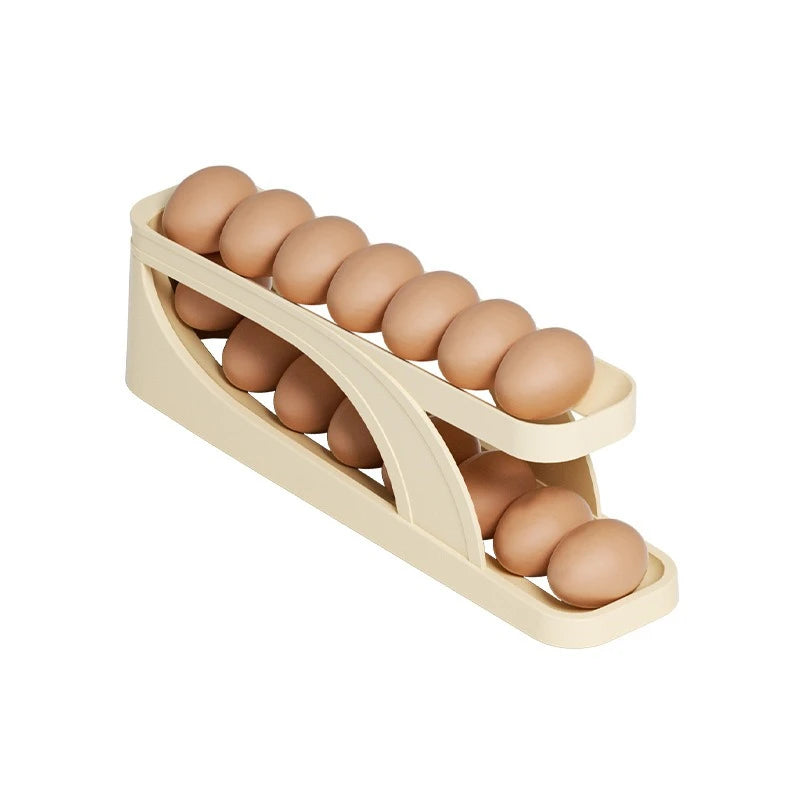 Kühlschrank Eierbox mit Rollsystem – platzsparend, frisch & transparent