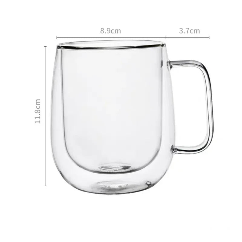 Doppelwandige Glas-Kaffeetasse – Isoliertes Borosilikatglas für stilvollen Genuss