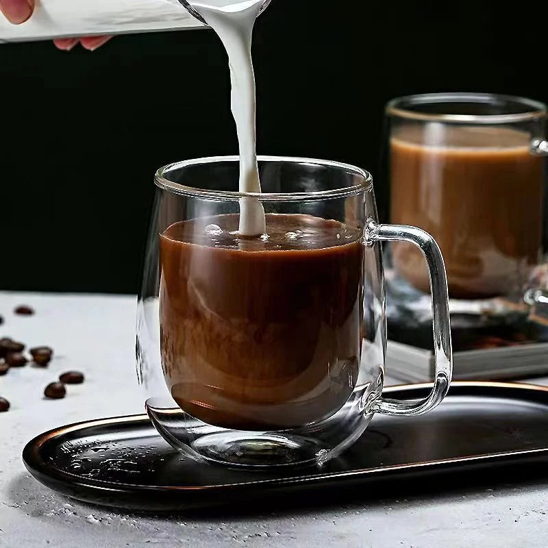 Doppelwandige Glas-Kaffeetasse – Isoliertes Borosilikatglas für stilvollen Genuss