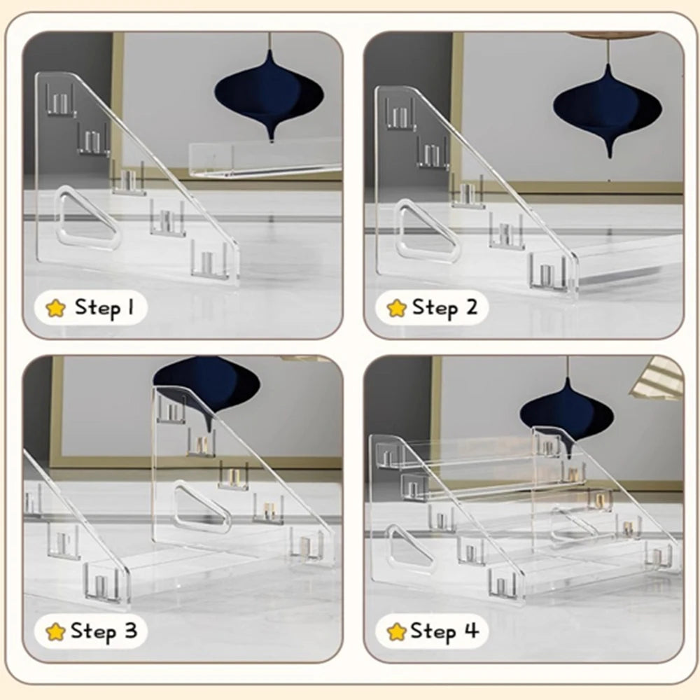 Transparente Aufbewahrungsbox aus Acryl – Make-up-, Schmuck- & Kosmetik-Organizer für ordentlichen Schreibtisch