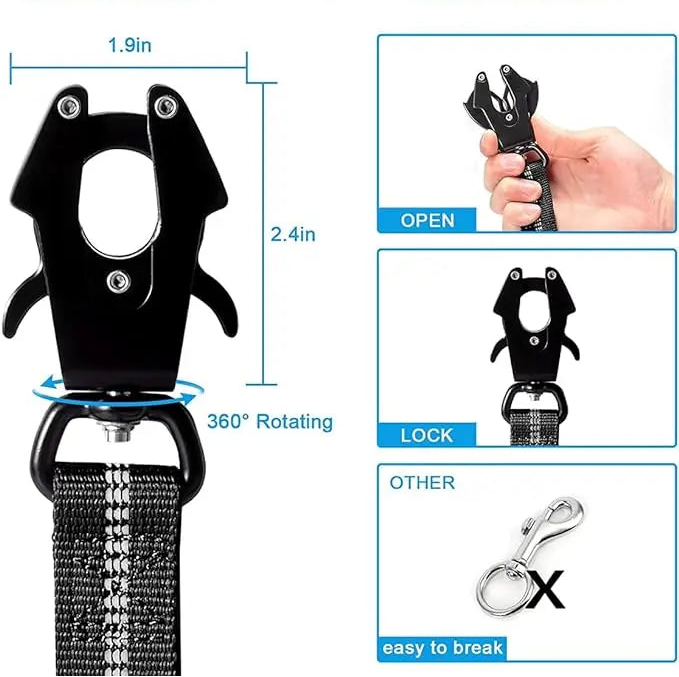 Reflektierende, stoßdämpfende taktische Bungee-Hundeleine – Sicherheit, Komfort und Kontrolle für große Hunde
