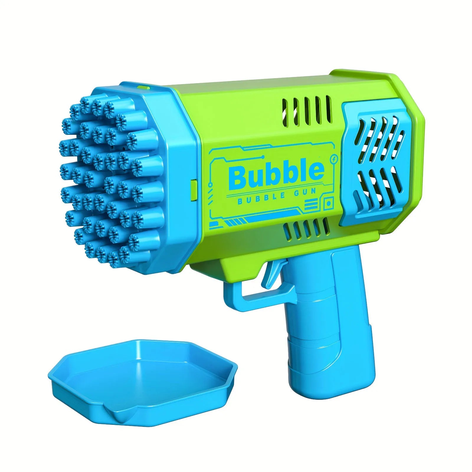 40-Loch Elektrische Seifenblasenmaschine – Handheld Pistole mit LED-Licht, Tausende bunte Blasen für Kinder-Outdoor-Spaß