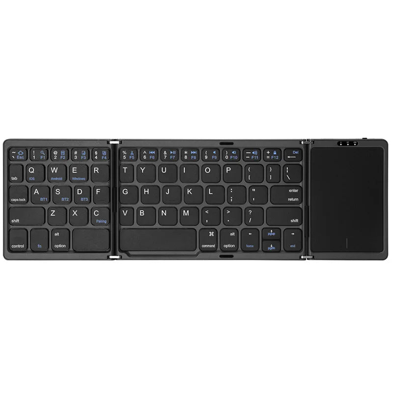 3-fach faltbare kabellose Mini-Tastatur mit Touchpad – Ultrakompakt, flexibel & überall einsetzbar