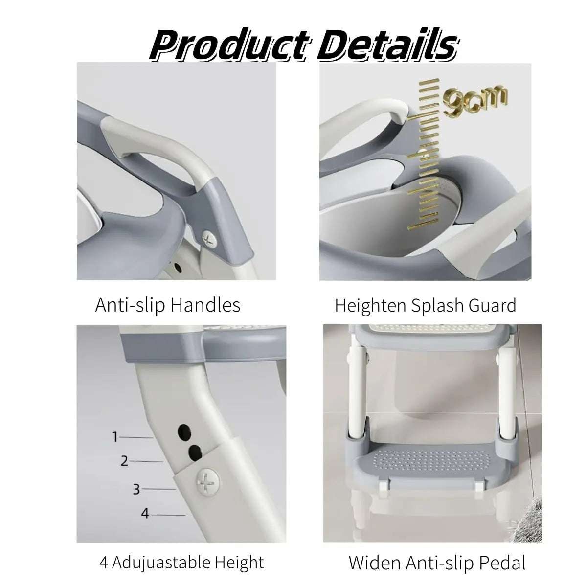 3 in 1 Toilettentrainer mit Leiter für Kinder höhenverstellbar