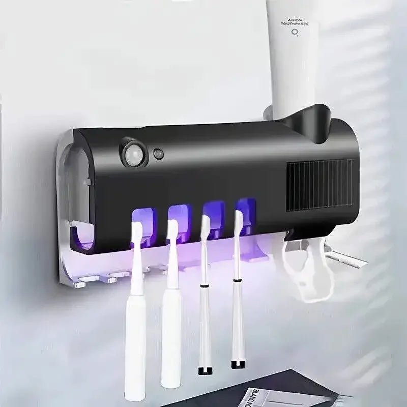 Wand - Tassenhalter mit UV & Zahnpastaspender – smart & hygienisch - HomiZen