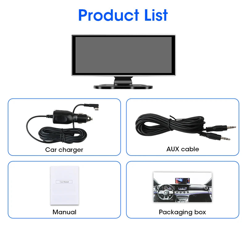 4K Dual Dashcam mit kabellosem CarPlay & Android Auto – GPS-Navigation & WiFi