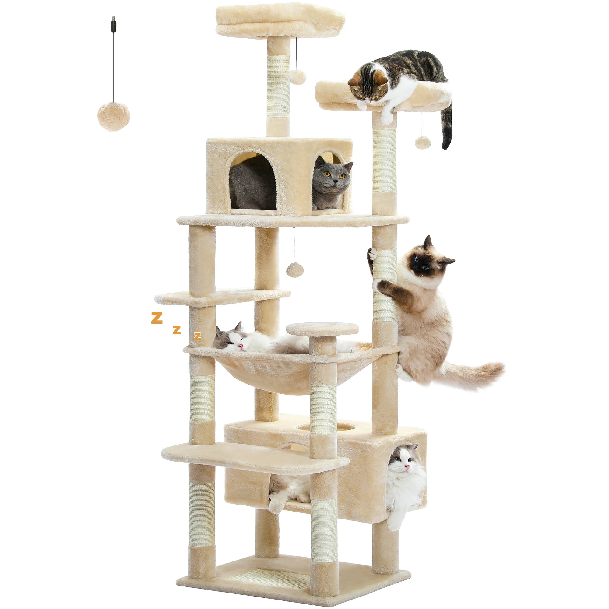 Großer Kratzbaum & Kletterturm für Katzen – Maximales Spielvergnügen für große Stubentiger