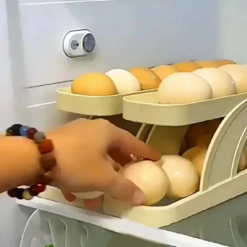 Kühlschrank Eierbox mit Rollsystem – platzsparend, frisch & transparent