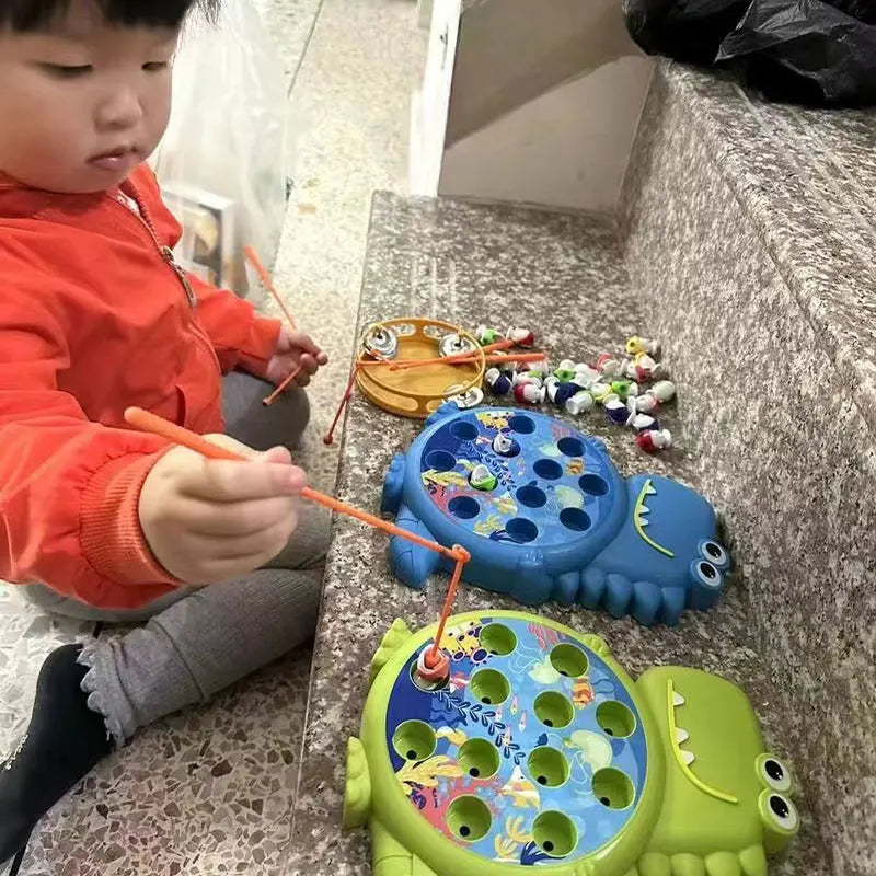 Magnetisches Angelspiel für Kinder – Montessori Lernspielzeug mit Angelrute | Pädagogisches Geschenk ab 3 Jahren