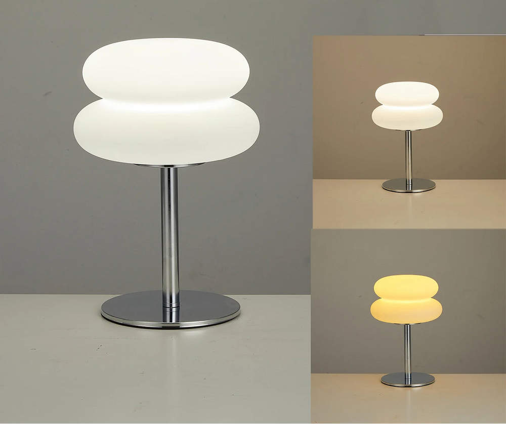 Elegante Schlafzimmer-Nachttischlampe im cremigen Stil – Dimmbar, dreifarbig & mit USB-Stecker für perfekte Atmosphäre