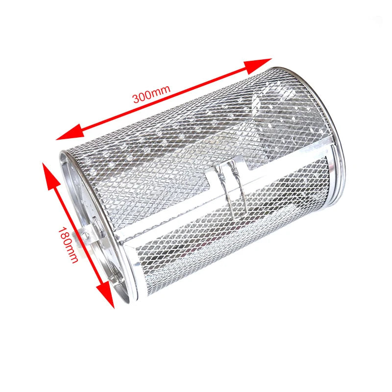 Drehspießkorb Edelstahl für Heißluftfritteuse und Ofen