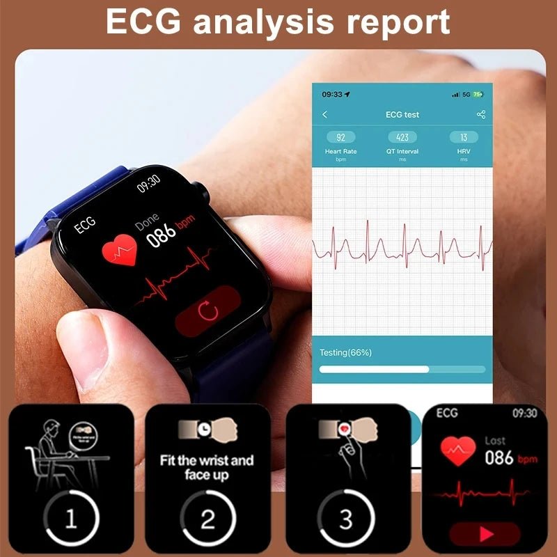 Intelligente Gesundheitsuhr mit Glukose - , Herzfrequenz - & Blutdruckmessung - HomiZen