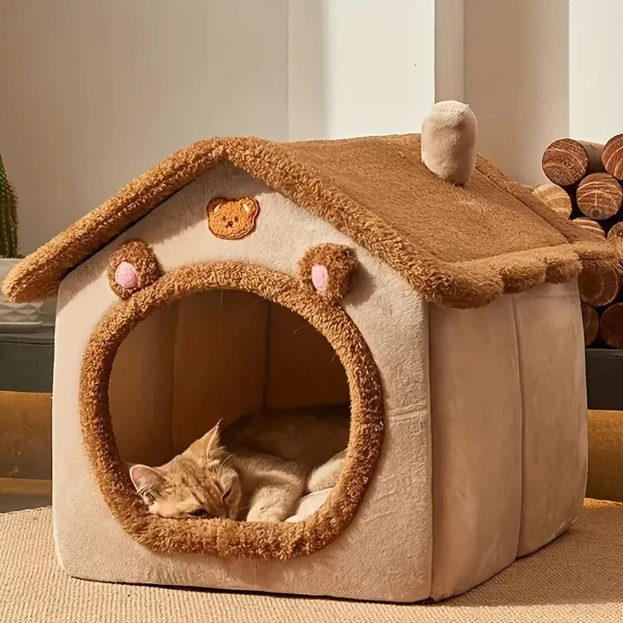 Gemütliches Katzenhaus aus weicher Faser – Der perfekte Rückzugsort für Ihre Katze