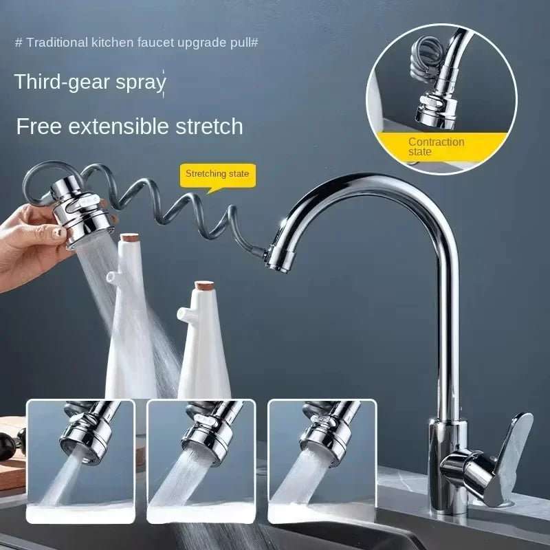 360° Drehbarer Wasserhahn-Aufsatz – Spritzschutz & Wassersparen