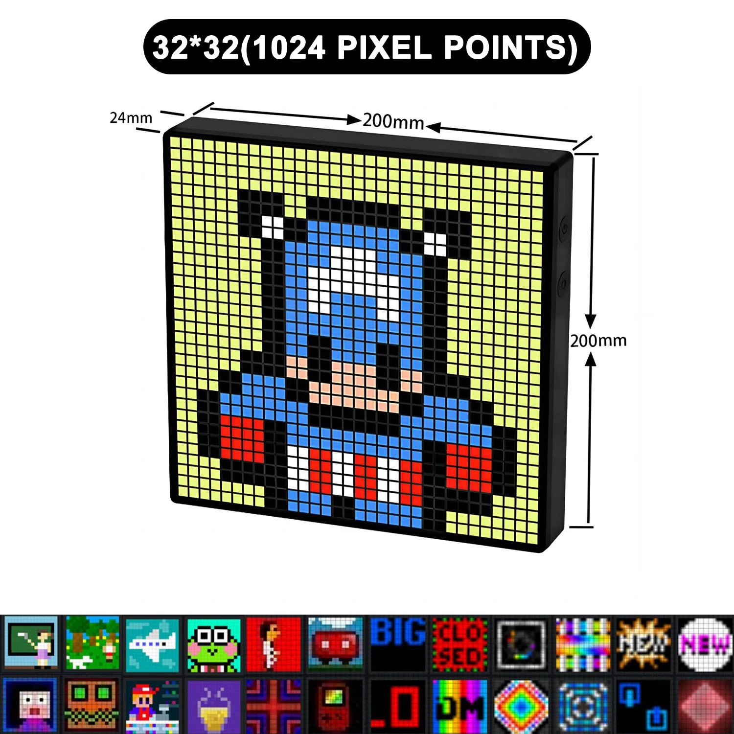 LED-Pixel-Display 64x64 RGB – Kreatives Pixel-Art-Panel mit Bluetooth-App-Steuerung