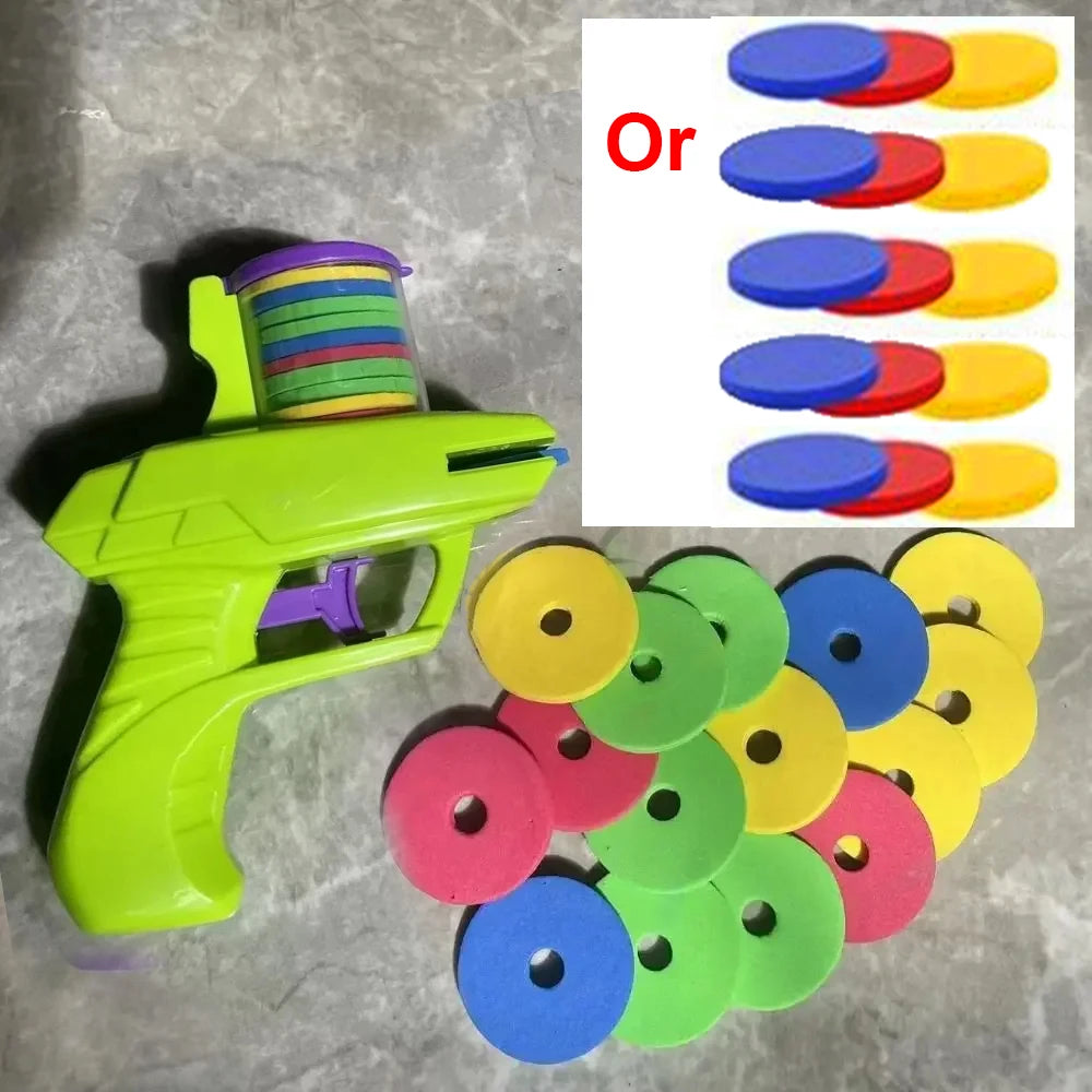 Kinder Outdoor Spiel Schaum Disc Pistole – Sicheres & Lustiges Eltern-Kind-Spielzeug