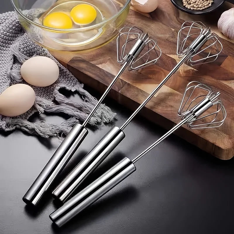 Halbautomatischer Schneebesen aus Edelstahl – Mühelos schlagen & mixen