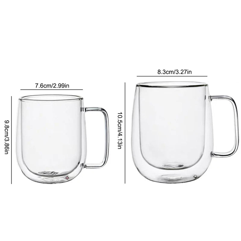 Doppelwandige Glas-Kaffeetasse – Isoliertes Borosilikatglas für stilvollen Genuss